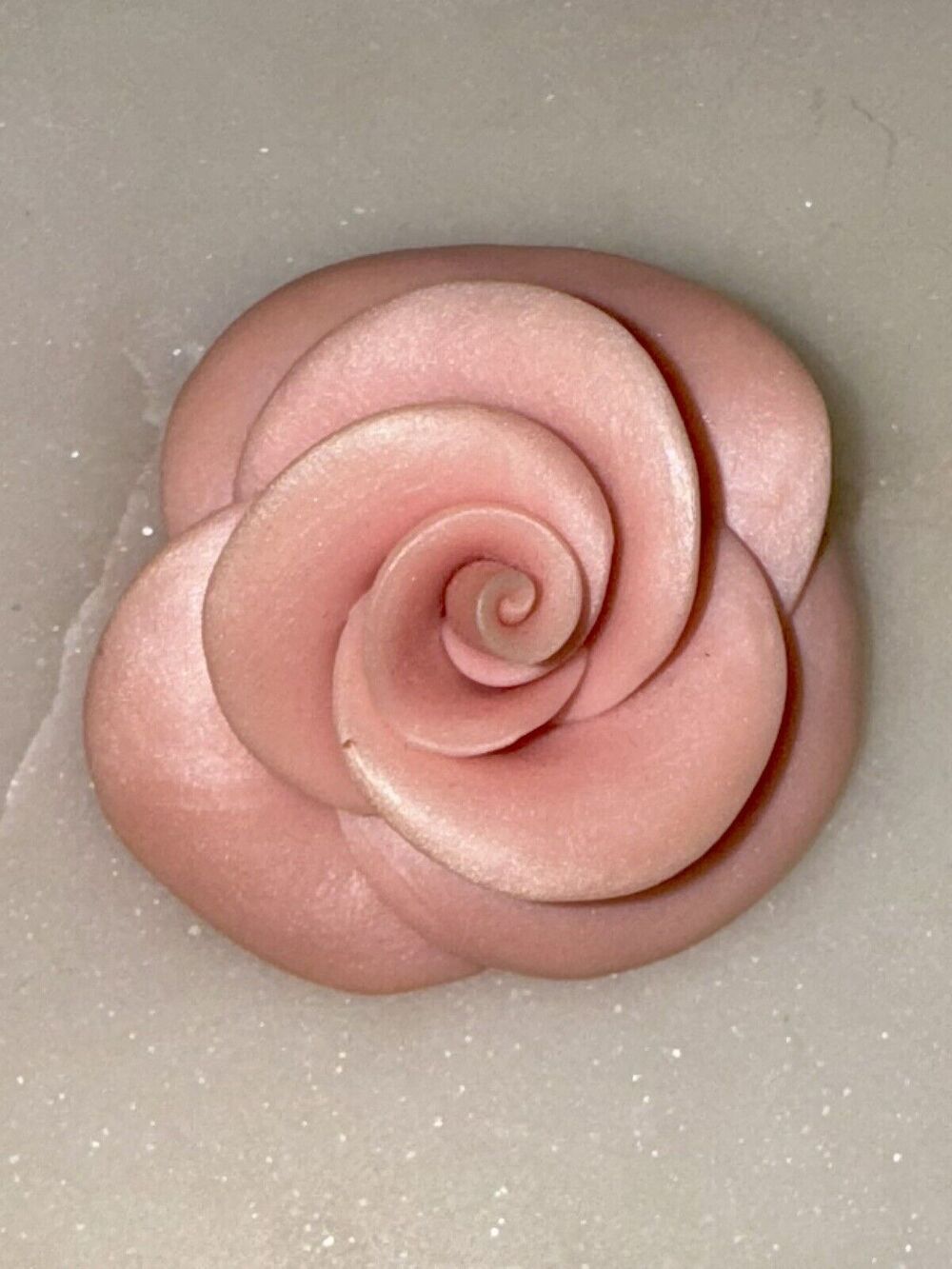 Vintage Pink Rose Flower Brooch Signed EVA